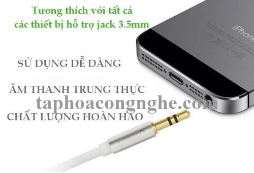 Ugreen 10767 5M màu Trắng Cáp âm thanh 2 đầu 3.5mm dương AV119 30010767